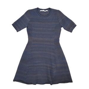 Athleta Ribbed Knit Wool Dress S Shortsleeve Fit Flare Grunge Punk Career Skater